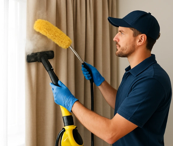 Trusted curtain steam cleaning technician Matty Curtain Cleaning dallas-vic QLD