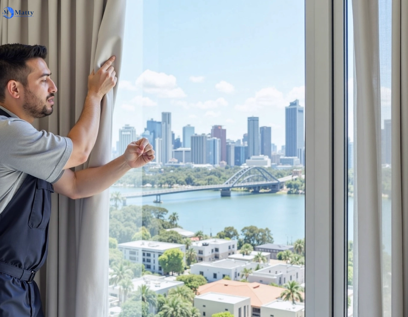 Professional curtain steam cleaning service dallas-vic QLD by Matty Curtain Cleaning